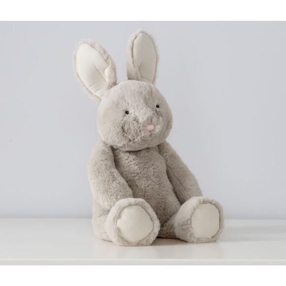 PBK Pottery Barn Kids Plush Stuffed Animal Gray White Bunny Rabbit 14" Soft Toy - Picture 1 of 4